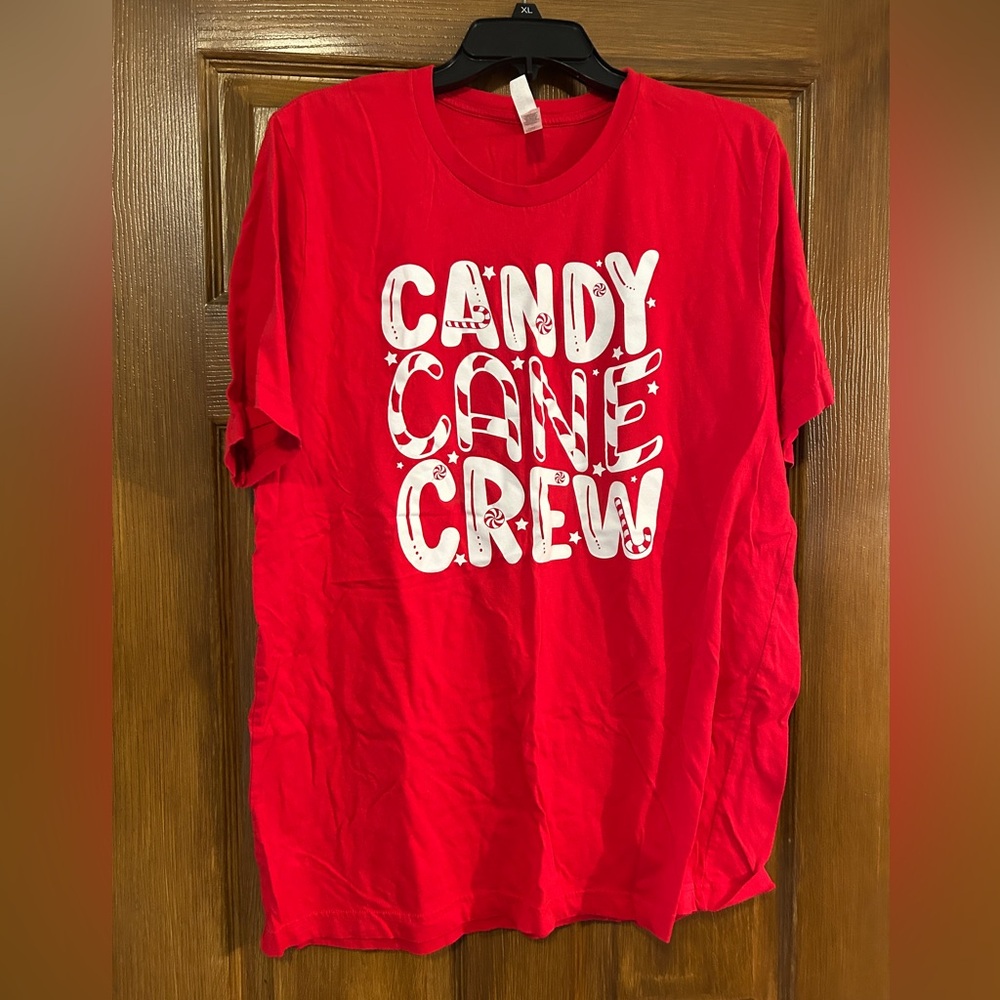 Red Candy Cane Crew T-Shirt XL